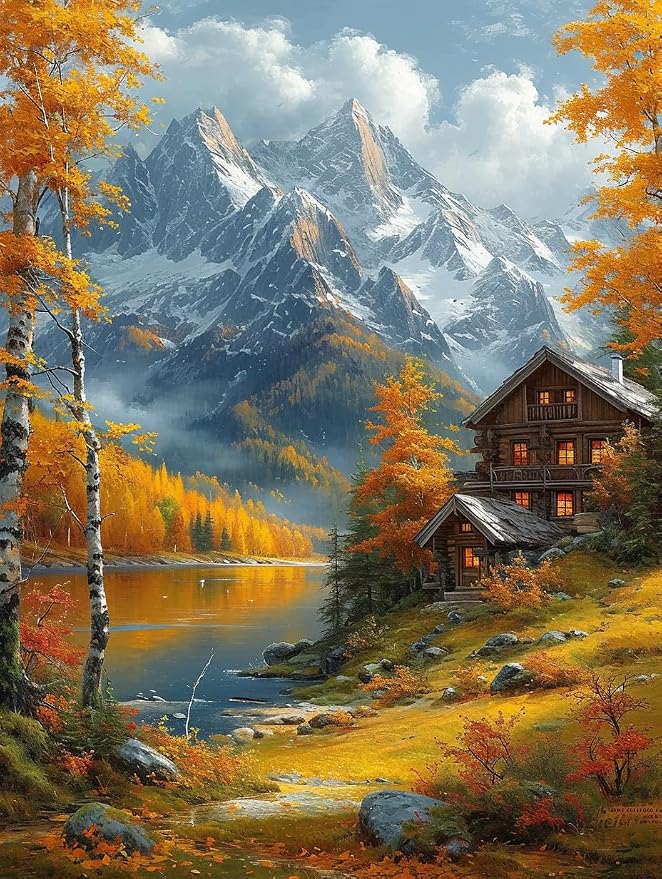 14CT Counted Cross Stitch Kits for Adults Mountain Flowers Advanced Stamped by Moohue