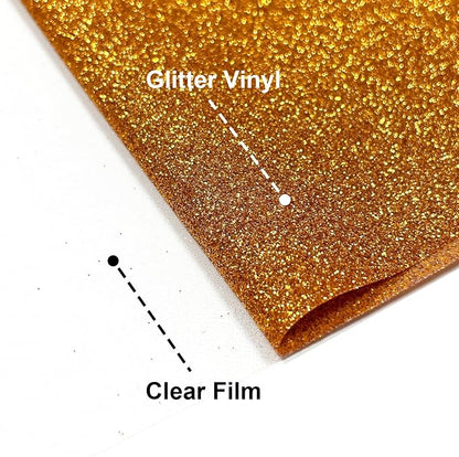 Coffee Orange Glitter HTV Heat Transfer Vinyl, - Image 3