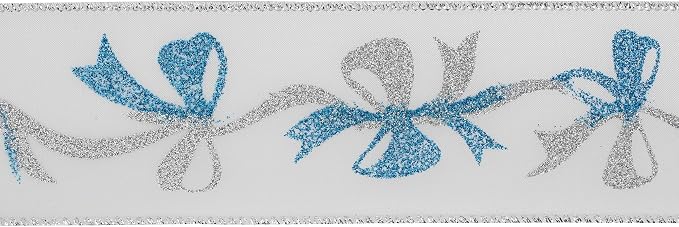 MEEDEE Blue & Silver Christmas Ribbon, 2.5 Inch Wired Satin Ribbon - Image 7