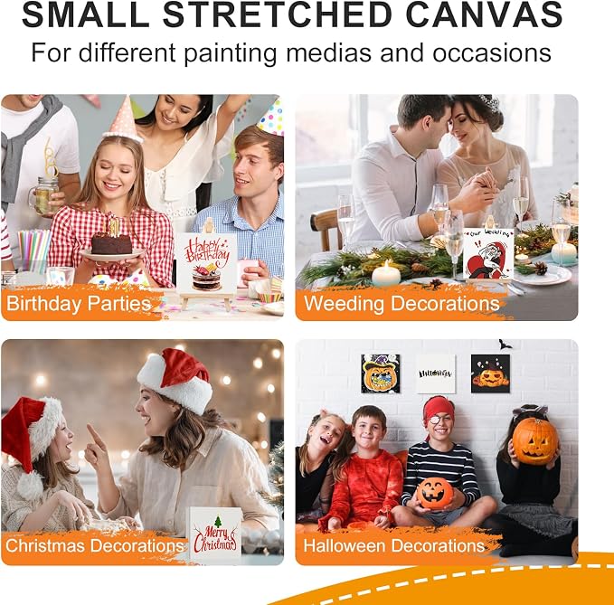 ESRICH Small Stretched Canvas for Painting 6x6 inch, 2/5''Profile Art Primed 8 - Image 6