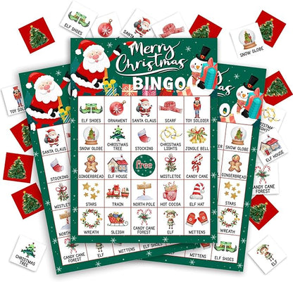 Christmas Bingo Game Cards, 24 Players Christmas Bingo Game by CBFEBCBST