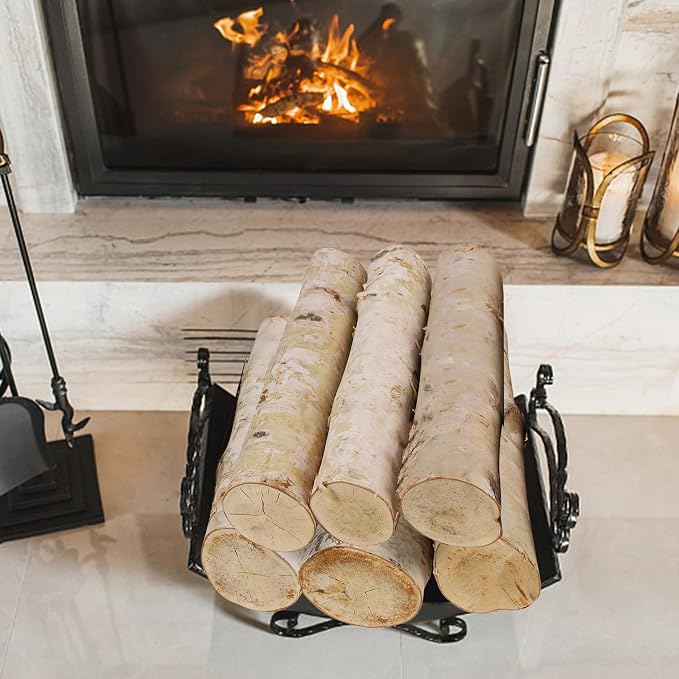 6 Pack Birch Logs for Fake Fireplace Decorative White Birch Branches Logs - Image 5