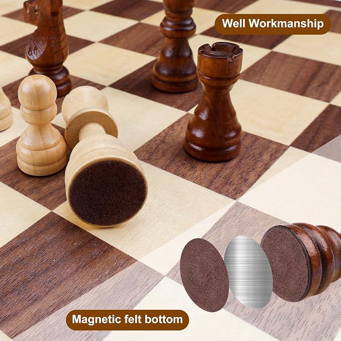 Gothink Magnetic Wooden Chess Board Set - Image 5