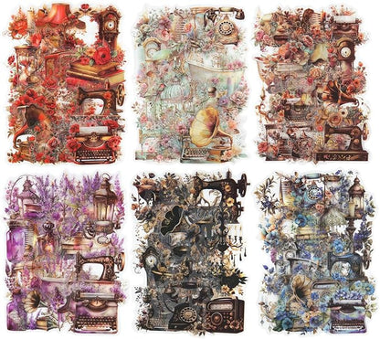 240Pcs PET Scrapbook Stickers Vintage Floral Designs by MiyouLuna