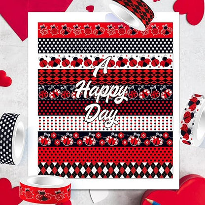 12 Rolls Insect Washi Tape, Seven Star Ladybug Masking Tape, Scrapbooking - Image 5