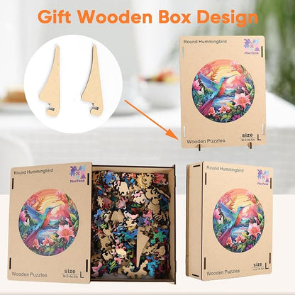 500 Pieces Puzzles for Adults, Hummingbird and Flower Wooden Puzzles, Unique - Image 7