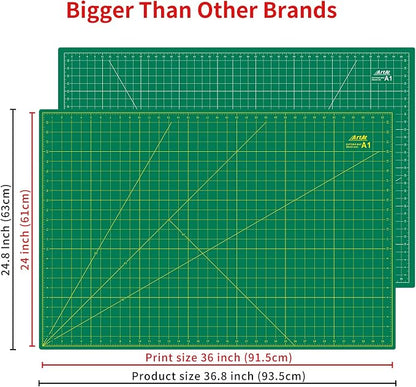 ArtAt Self Healing Cutting Mat: 24 x 36 inch Green Large 5-Ply Double-Sided - Image 4