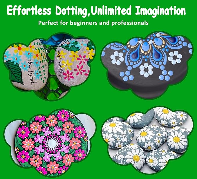 GEOCCI Flower Petal Tools for Dot Painting，50 Petal Shapes Dotting Tool，Mandala - Image 7