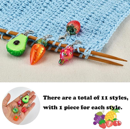 BEEFLYING 11Pcs Fruit Stitch Marker Charms - Image 3
