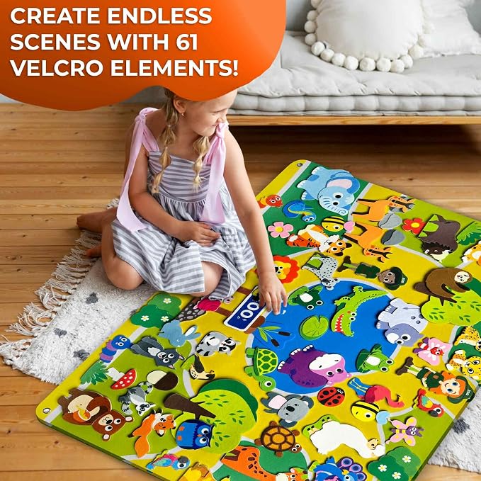 QUOKKA Zoo Felt Board for Kids 3-5 Years Old - Image 3