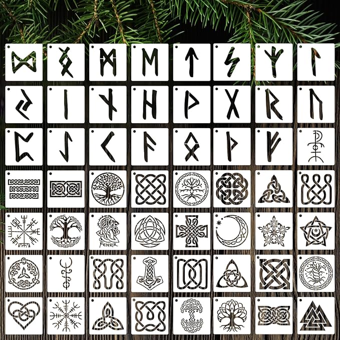 Viking Stencils for Painting 3inch Reusable Runes Stencil Celtic Template by SUNVERSE