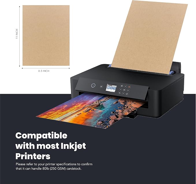 Kraft Cardstock Thick Paper 50 Sheets, 8.5" x 11" Heavyweight 92lb Cover Card - Image 3