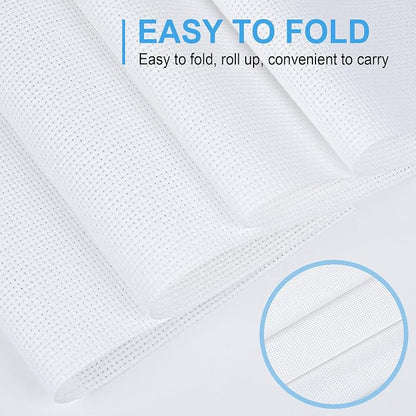 MYFAMIREA 16PCS Cross Stitch Fabric, 4 Sizes White Aida Cloth 14 Count Craft - Image 4