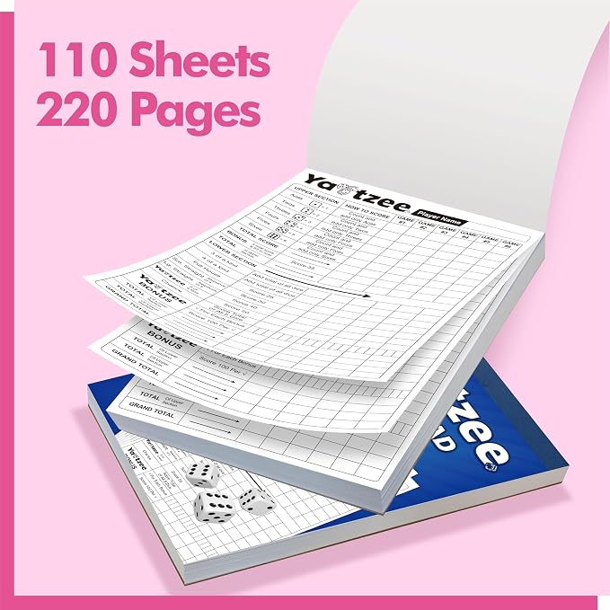 Gethelud 110 Sheets Score Pad for Yahtzee, 220 Tear-Off Pages Score Pad Large - Image 3