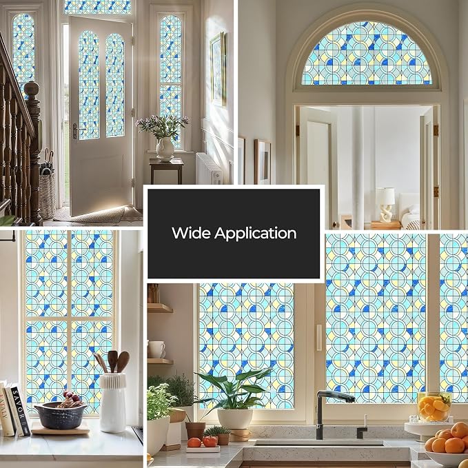Window Privacy Film, Frosted Glass Decorative Static Cling, Removable Sun - Image 6