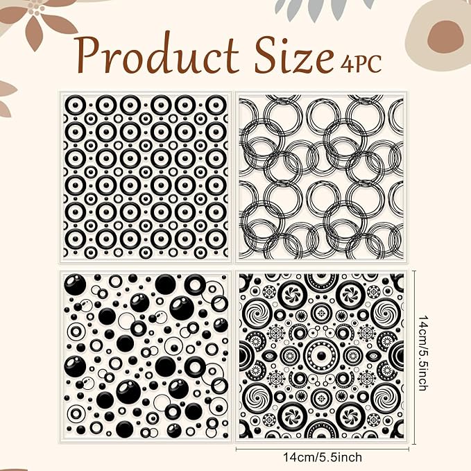 CHGCRAFT 4 Pcs Looped Circles Polymer Clay Texture Sheets Artistic Dots - Image 2