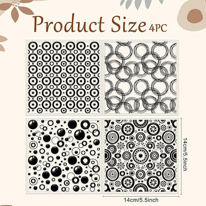 CHGCRAFT 4 Pcs Looped Circles Polymer Clay Texture Sheets Artistic Dots - Image 2