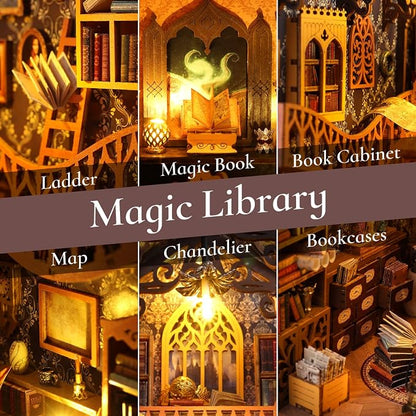 TuKIIE DIY Book Nook Miniature Kit, Booknook Dollhouse Bookshelf Insert - Image 6