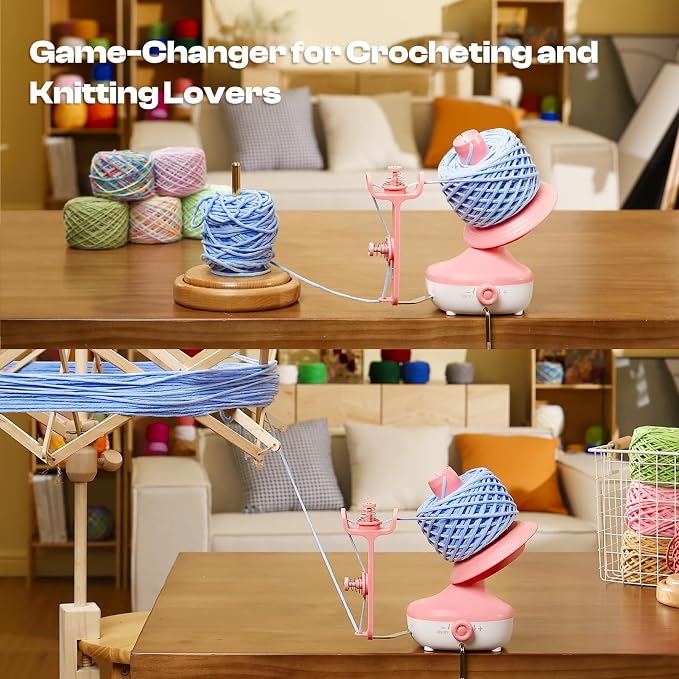 Caydo Yarn Winder, Electric Yarn Ball Winder Mini, Automatic Yarn Cake Winder - Image 7