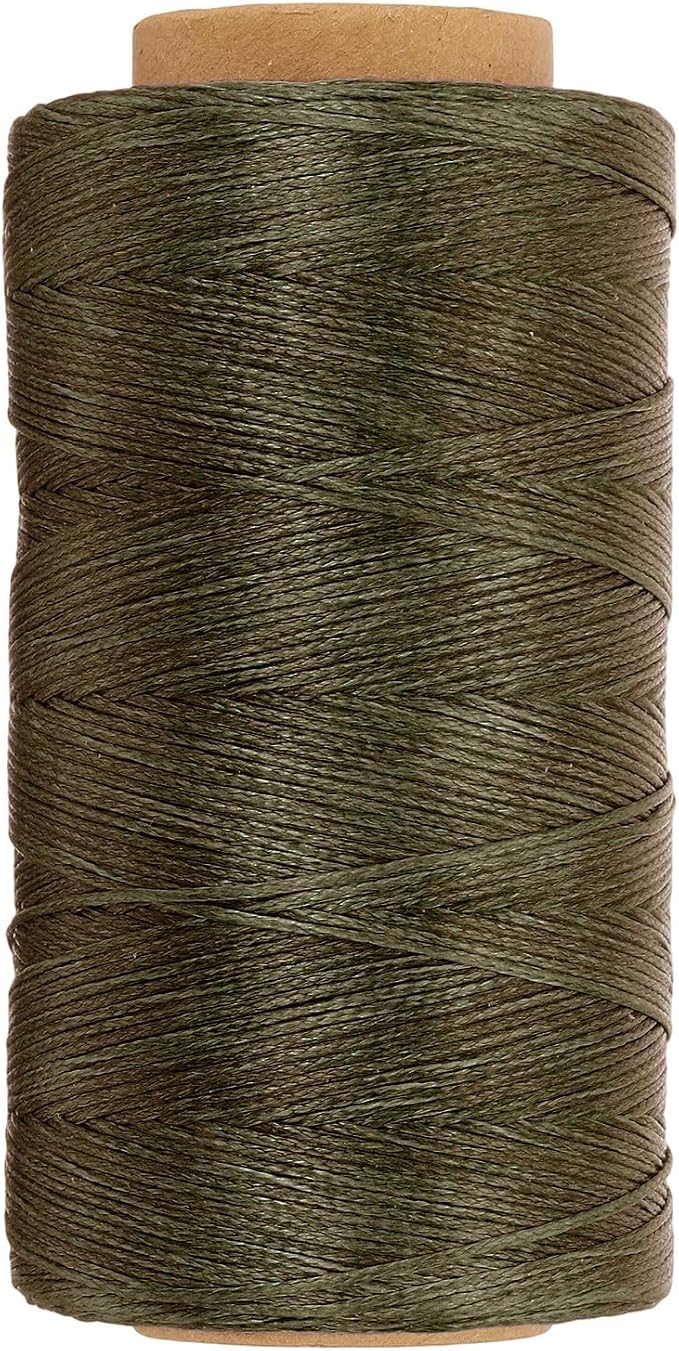 PATIKIL 284 Yard Flat Waxed Thread 150D 1mm Leather Sewing Cord by PATIKIL