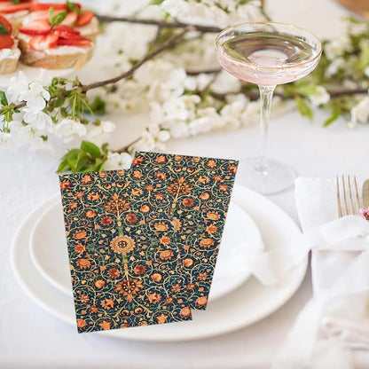 100 Pack William Morris Guest Napkins Vintage Floral Blue Paper Napkins - Image 6