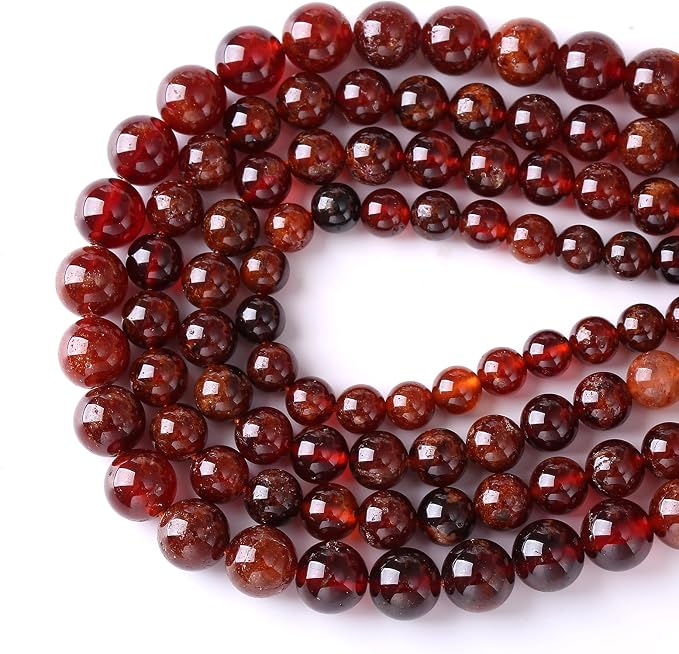 6MM 60PCS Natural Orange Garnet Beads Round Loose Beads - Image 3