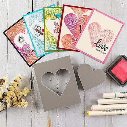 BAOFALI 4 Pcs Heart Cut Stamping Foam Grey Moldable Foam Stamps Plastic Dry - Image 5