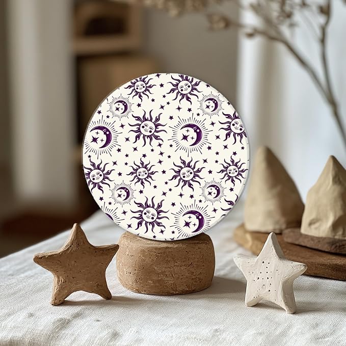 CHGCRAFT Sun Moon Stars Polymer Clay Texture Sheets Silicone Texture Stamp Clay - Image 5