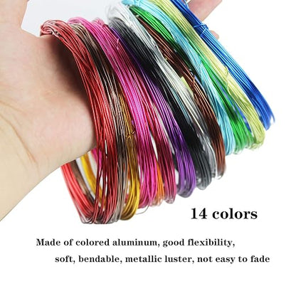 14 Rolls Colored Aluminum Craft Wire, 459 Feet 1mm Flexible Metal Artistic - Image 3