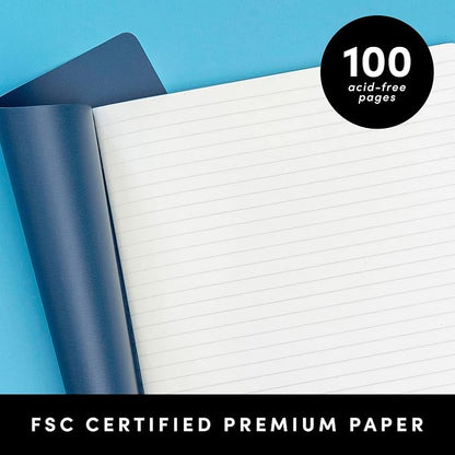 PAPERAGE Soft Cover Lined Journal Notebook, 2 Pack, 100 Pages, Large 7.5 inches - Image 3