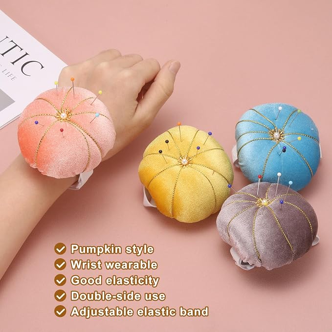 HARFINGTON Wrist Pin Cushion Wristband Sewing Pincushion Polyester Pin Holder - Image 4