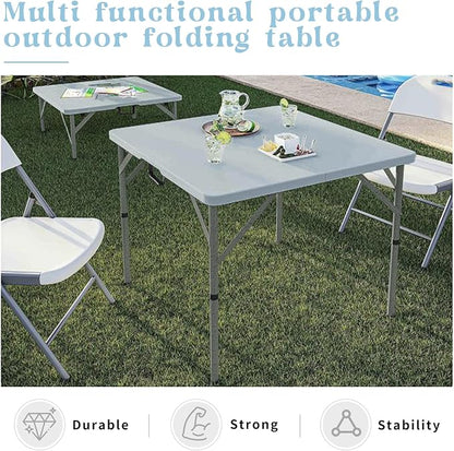 Set of 2 Square Folding Table 34in Multi-Functional Portable Folding Card Table - Image 6