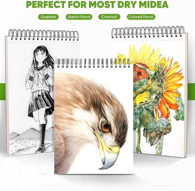 Soucolor 8" x 10" Blank Spiral Notebook| 100 Sheets 68lb/100gsm| Classroom Must - Image 3