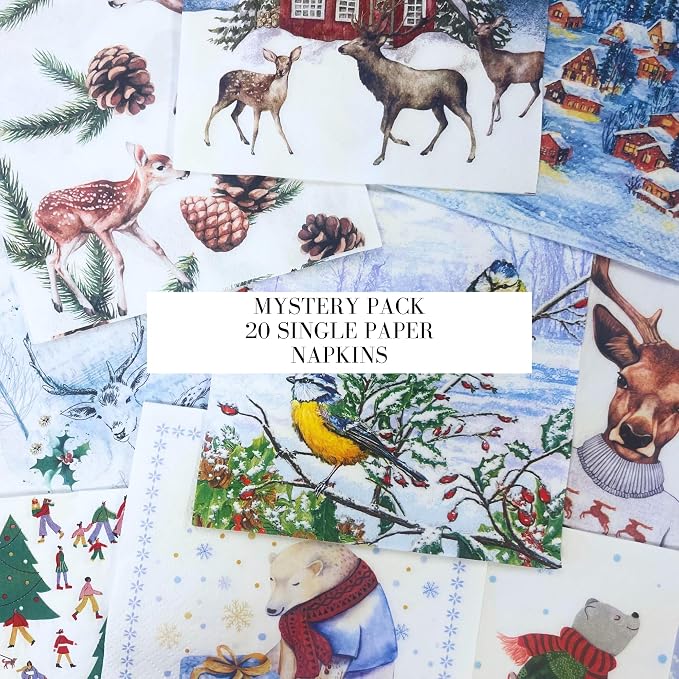 Mystery Pack Decoupage Paper Napkins, 20-ct Assorted Surprise Napkins, - Image 2