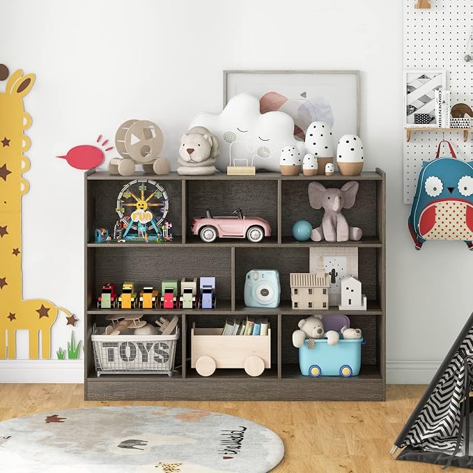Toy Storage Organizer, 3-Tier Kids Bookshelf, 8 Cube Kids' Bookcases, Cabinets - Image 2