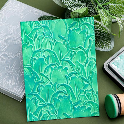 BAOFALI 3D Embossing Folder for Card Making, Leaves Plastic Texture Fades - Image 3