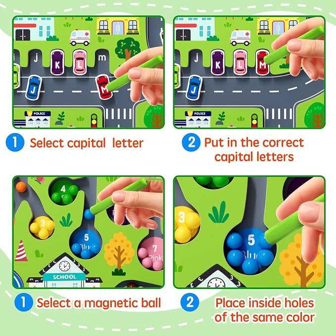 2 in 1 Magnetic Color and Number Maze Magnet Alphabet Counting Double Sided - Image 7