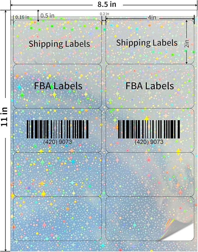STARLIBOO Shipping Labels Stickers, Permanent Adhesive Sticker - Image 2