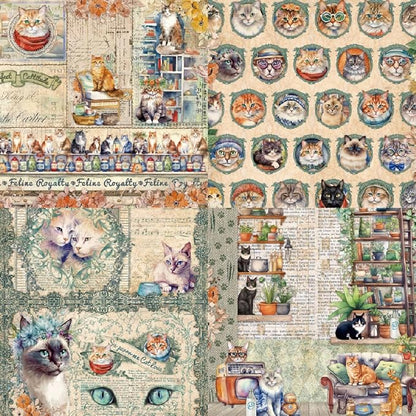 24 Sheets Kitten Decorative Scrapbooking Paper Pad 6x6 Craft Paper Single-Side - Image 2
