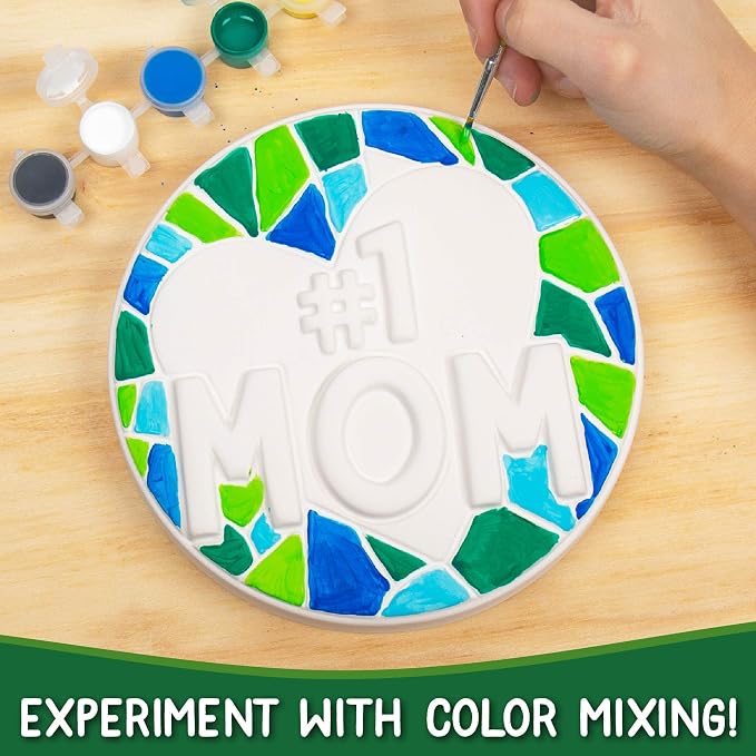 Creative Roots Paint Your Own #1 MOM Stepping Stone, Craft Kits - Image 6