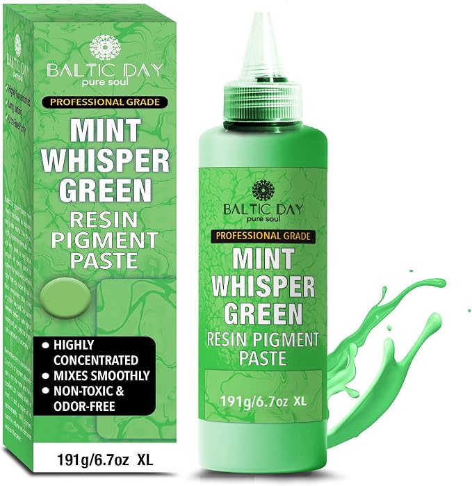 Mint Whisper Green Epoxy Resin Pigment Paste XL – High Concentration Opaque by BALTICDAYpuresoul