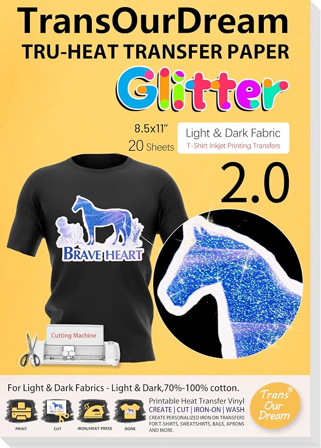 TransOurDream Glitter 2.0 Heat Transfer Paper by TransOurDream