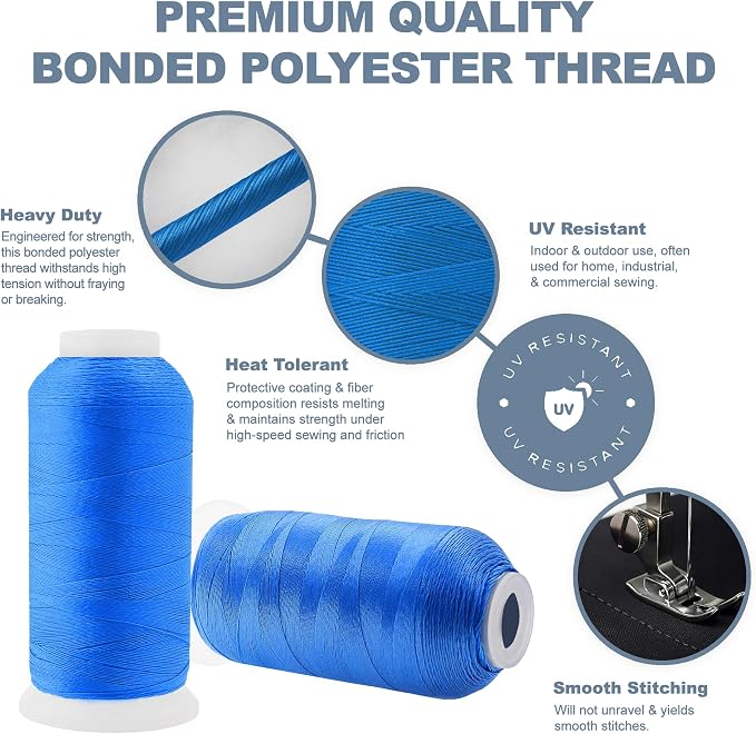 Mandala Crafts Sky Blue Heavy Duty Thread - Image 4