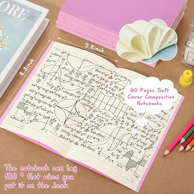 Handepo 100 Pack Composition Notebooks A5/A6 Ruled Lined Composition Kraft - Image 4