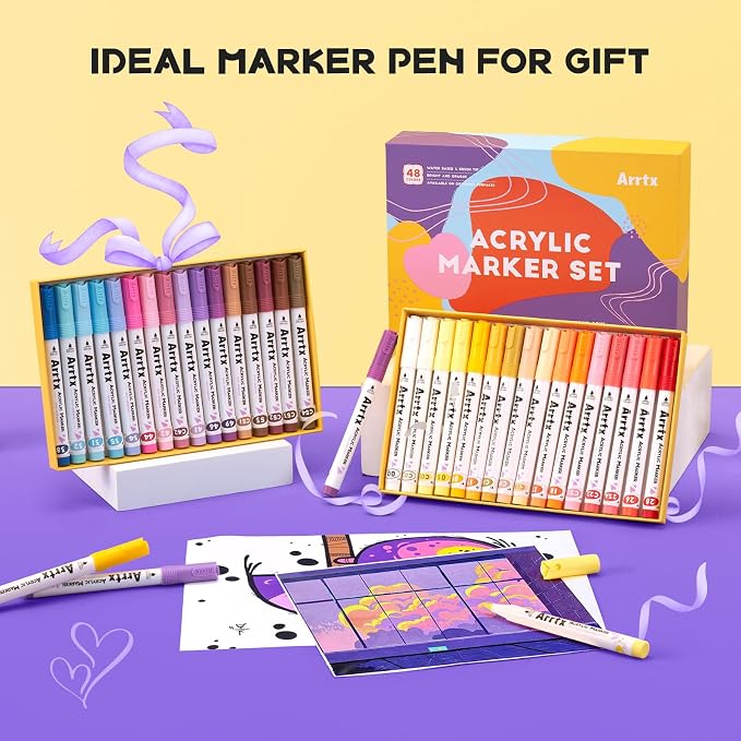 Arrtx 48 Colors Acrylic Marker, - Image 7