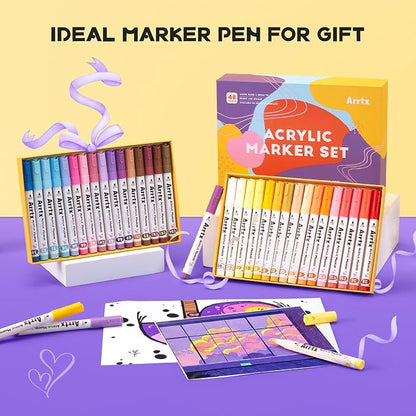 Arrtx 48 Colors Acrylic Marker, - Image 7