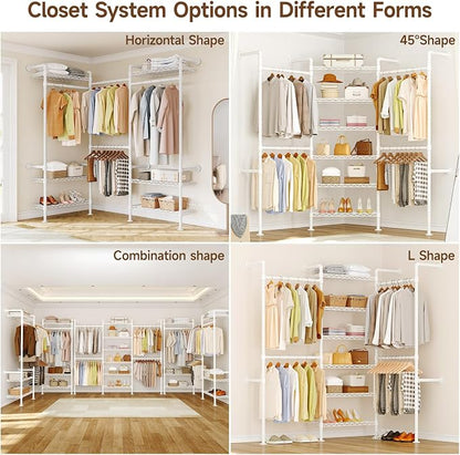 L3 Industrial Pipe Closet Organizer System, Wall Mounted Clothes Rack Clothing - Image 5