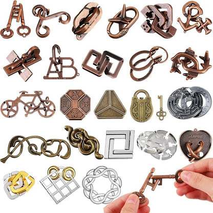 Yilloog 24 Pcs Metal Brain Teaser Puzzles Assortment by Yilloog
