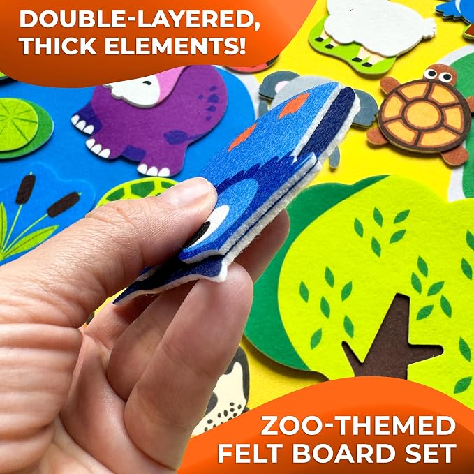 QUOKKA Zoo Felt Board for Kids 3-5 Years Old - Image 2