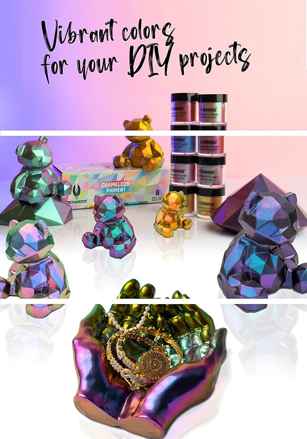 TECHAROOZ Chameleon Mica Powder - 40g Color Shift Mica Powder - Holographic - Image 6